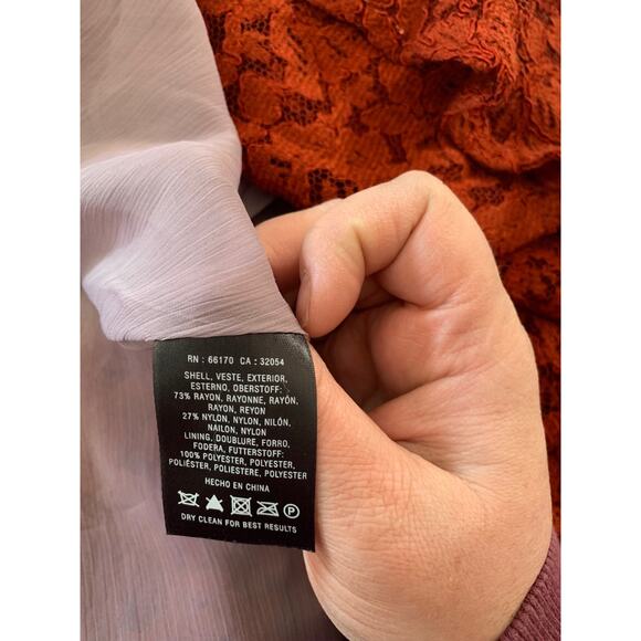 moulinette soeurs size 4 small anthropologie casual f zipper skirt red lace rust - Picture 9 of 12